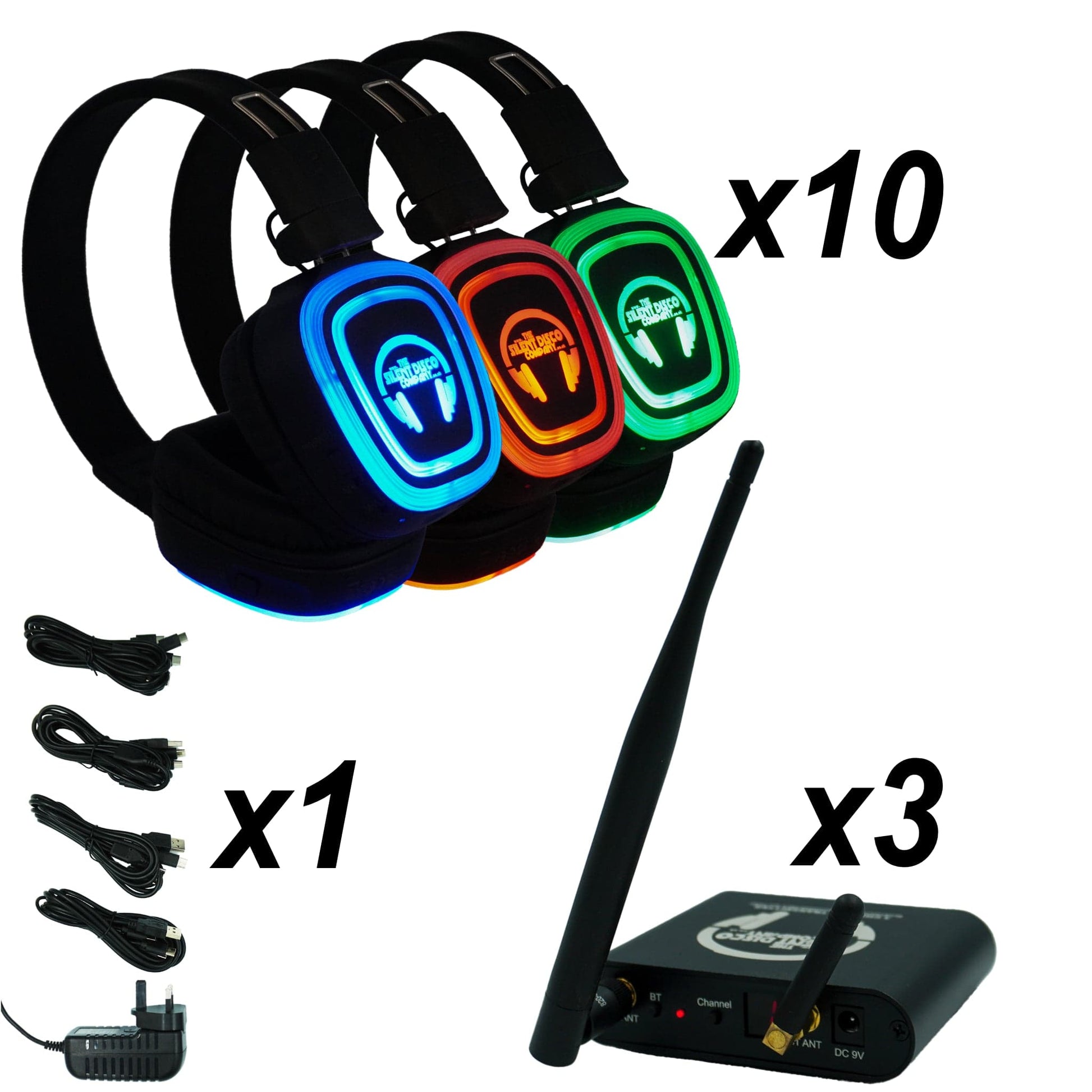 10 Headphones Silent Disco Package thesilentdiscocompany